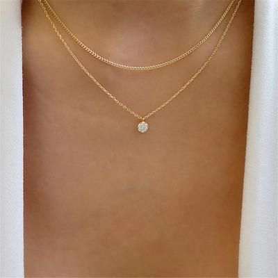 1PC Pendant Necklace Layered Necklace For Women's Clear Wedding Party Evening Daily Alloy Transparent