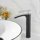 Bathroom Waterfall Sink Faucet, Basin Mixer Taps Tall Short Brass, Deck Mounted Single Handle One Hole Tap with Hot and Cold Hose Vessel Water Tap Washroom