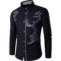 Men's Shirt Patterned Collar Shirt Collar Daily Long Sleeve Tops Business Casual Daily Office / career White Black Purple Party Wedding