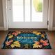 Welcome Floral Doormat Floor Mats Washable Rugs Kitchen Mat Non-Slip Oil Proof Rug Indoor Outdoor Mat Bedroom Decor Bathroom Mat Entrance Rug