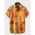 Men's Shirt Summer Hawaiian Shirt Vintage Hawaiian Shirts Letter Graphic Prints Cocktail Hula Girls Turndown White Yellow Light Green Red Khaki Street Casual Short Sleeves Print Button-Down Clothing