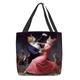 Women's Tote Shoulder Bag Canvas Tote Bag Polyester Valentine's Day Shopping Daily Print Large Capacity Foldable Lightweight Cat Wine Pink Light Red