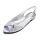 Women's Wedding Shoes Plus Size Bridal Shoes Side-Draped Flat Heel Peep Toe Slingback Satin Black White Ivory