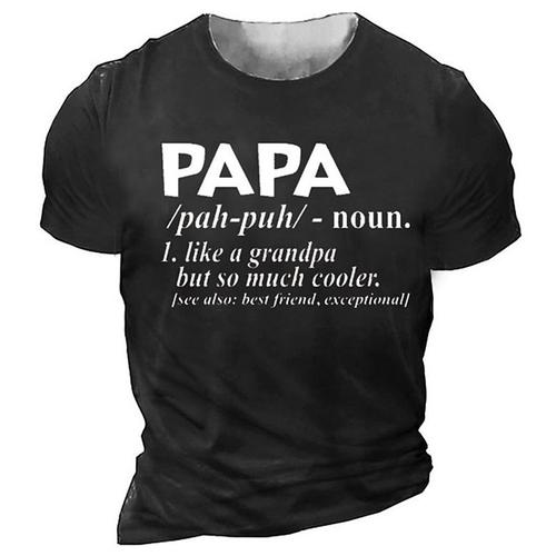 Men's Graphic Letter T Shirt Tee Papa T Shirt Short Sleeve T shirt 3D Print Crew Neck Shirt Vintage Fashion Designer Outdoor Casual Daily Black Navy Blue Green Spring Summer Clothing Apparel S M L