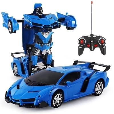 Remote Control Transform Car Robot Toy With Lights Deformation RC Car 360Rotating Stunt Race Car Toys