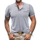 Men's T shirt Tee Waffle Henley Shirt Henley Shirt Short Sleeve Shirt Tee Top Plain Henley Street Vacation Short Sleeve Patchwork Pocket Clothing Apparel Fashion Designer Basic