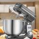 Kitchen Electric Stand Mixer 6-Speed Tilt-Head Food Mixer with 6.5-QT Stainless Steel Bowl Dough Hook Flat Beater Anti-Splash Cover