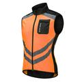 WOSAWE Men's Cycling Vest High Visibility Bike Vest Gilet Windbreaker Sleeveless Jersey Mountain Bike MTB Road Bike Cycling Navy Black Green Windproof Reflective Back Pocket Sports Clothing Apparel