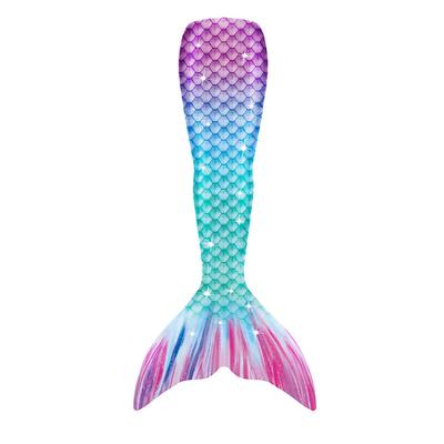Kids Girls' One Piece Mermaid Swimwear Swimwear Beach Children's Day Geometric Bathing Suits 4-12 Years Summer Blue Fuchsia