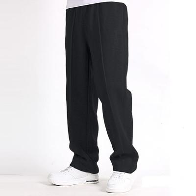 Men's Fleece Pants Sweatpants Joggers Wide Leg Sweatpants Trousers Pocket Elastic Waist Plain Comfort Breathable Outdoor Daily Going out Casual Big and Tall Black Light Grey