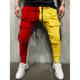 Men's Skinny Joggers Tapered pants Trousers Casual Pants Patchwork Drawstring Elastic Waist Solid Colored Sports Full Length Casual Daily Streetwear Sports Chino Slim Black-White White Blue