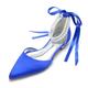 Women's Wedding Shoes Valentines Gifts Party Evening Wedding Flats Bridal Shoes Bridesmaid Shoes Bowknot Imitation Pearl Flat Heel Pointed Toe Classic Sweet Satin Lace-up Wine Green / Blue Black