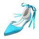 Women's Wedding Shoes Valentines Gifts Party Evening Wedding Flats Bridal Shoes Bridesmaid Shoes Bowknot Imitation Pearl Flat Heel Pointed Toe Classic Sweet Satin Lace-up Wine Green / Blue Black