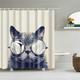 Cat Shower Curtain, Shower Curtains for Bathroom, 3D Printing Washable Waterproof Cloth Plant Leaf Fabric Shower Curtain with 12 Hooks