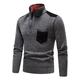 Men's Pullover Sweater Jumper Fleece Sweater Ribbed Knit Zipper Knitted Color Block Half Zip Basic Keep Warm Work Daily Wear Clothing Apparel Fall Winter Blue Red White S M L