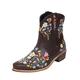 Women's Boots Cowboy Boots Plus Size Cowgirl Boots Outdoor Daily Mid Calf Boots Winter Embroidery Chunky Heel Pointed Toe Classic Casual PU Leather Loafer Embroidered Black Red Brown