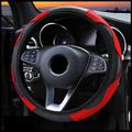 38cm Car Steering Wheel Cover Breathable Non-slip PU leather Carbon Fiber Steering Wheel Cover