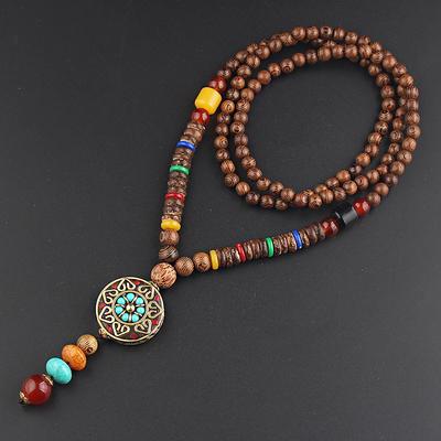 1PC Pendant Necklace Beaded Necklace For Men's Women's Synthetic Ruby Red Party Evening Street Gift Wooden Resin Alloy Beads Animal