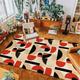 Red Black Abstract Area Rug Kitchen Mat Non-Slip Oil Proof Floor Mat Livingroom Rug Indoor Outdoor Mat Bedroom Decor Bathroom Mat Entrance Rug Door Mat