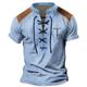 Faith Men's Casual 3D Print Henley Shirt T shirt Tee Sports Outdoor Casual Daily T shirt Blue Green Khaki Short Sleeve Lace Up Neck Henley Shirt Spring Summer Clothing Apparel S M L XL XXL 3XL