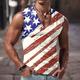 Men's Tank Top Vest Top Sleeveless T Shirt for Men Graphic National Flag V Neck Clothing Apparel 3D Print Sports Running Sleeveless 3D Print Designer Casual Muscle
