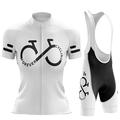 21Grams Women's Cycling Jersey with Bib Shorts Short Sleeve Mountain Bike MTB Road Bike Cycling Black White Pink Graphic Bike Breathable Moisture Wicking Quick Dry Spandex Sports Graphic Funny
