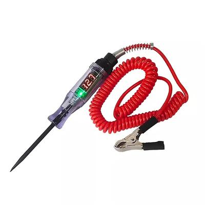 Car Test Pen Circuit Tester DC Truck Voltage Digital Display Long Probe Pen With Light Automotive Diagnostic Tools Auto Repair Tool