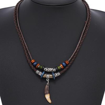 1PC Layered Necklace For Men's Women's Street Gift Daily Alloy Braided