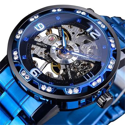 FORSINING Men Mechanical Watch Luxury Large Dial Fashion Business Automatic Watch Self-winding Luminous Calendar Stainless Steel Watch Male Clock