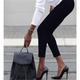 Women's Dress Pants Skinny Pants Trousers Solid Color Full Length Stretchy High Waist Fashion Classic Office Daily Black Wine S M Spring, Fall, Winter, Summer