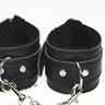 na black plush lining wrist leather handcuffs leg cuffs exercise bands for home yoga gyms with chain