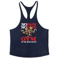 Mens Graphic Vest No Pain Gain Gym Of The Muscle Guys Tank Top 3D Shirt White Cotton Men'S Racer Back Cartoon Character Neck Sport Daily