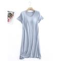 Women's Pajamas Nightgown Nightshirt Dress Pure Color Simple Comfort Home Daily Bed Modal Breathable Crew Neck Short Sleeve T shirt Tee Summer Spring Yellow Pink