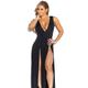 Women's Bodycon Long Dress Maxi Dress Black Blue Pink Sleeveless Pure Color Split Spring Summer Cold Shoulder Hot Party 2023 S M L XL