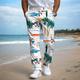 Palm Tree Vacation Hawaiian Men's Resort 3D Printed Dress Pants Flat Front Straight-Leg Polyester Medium Waist Pants Outdoor Vacation Holiday Daily Wear S TO 3XL