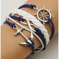 Leather Bracelet Plaited Wrap Fashion Weave Fashion Cute Leather Bracelet Jewelry Blue For Daily Holiday