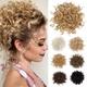 Gray Messy Bun Hair piece for Women Elastic Drawstring Loose Wave Large Curly Bun Messy Bun Scrunchie Synthetic Hair Bun Hair Extensions curly Hair Pieces for Women Daily Use