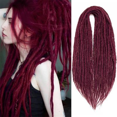 Dreadlock Extensions Synthetic Dreads 24inches 15 Strands Double Ended Dreadlocks Extensions Straight Ends Hipple Style Dreads 0.6 cm Width Dread Extensions for Women