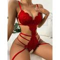 Women's Sexy Lingerie Bodysuits Teddies Bodysuits Pure Color Sexy Uniforms Lovers Hot Home Bed Valentine's Day Spandex Breathable Straps Sleeveless Backless Summer Spring Black White