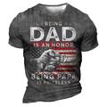 Letter Graphic Prints Hand Designer Casual Papa T Shirts Men's Unisex 3D Print T shirt Tee Dad T Shirt Outdoor Street Daily T shirt Black Army Green Navy Blue Short Sleeve Crew Neck Shirt Summer