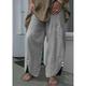 Women's Wide Leg Pants Trousers Baggy Cotton Blend Solid Color Baggy Ankle-Length Basic Casual Daily Vacation Dark Khaki Black S M Spring Fall
