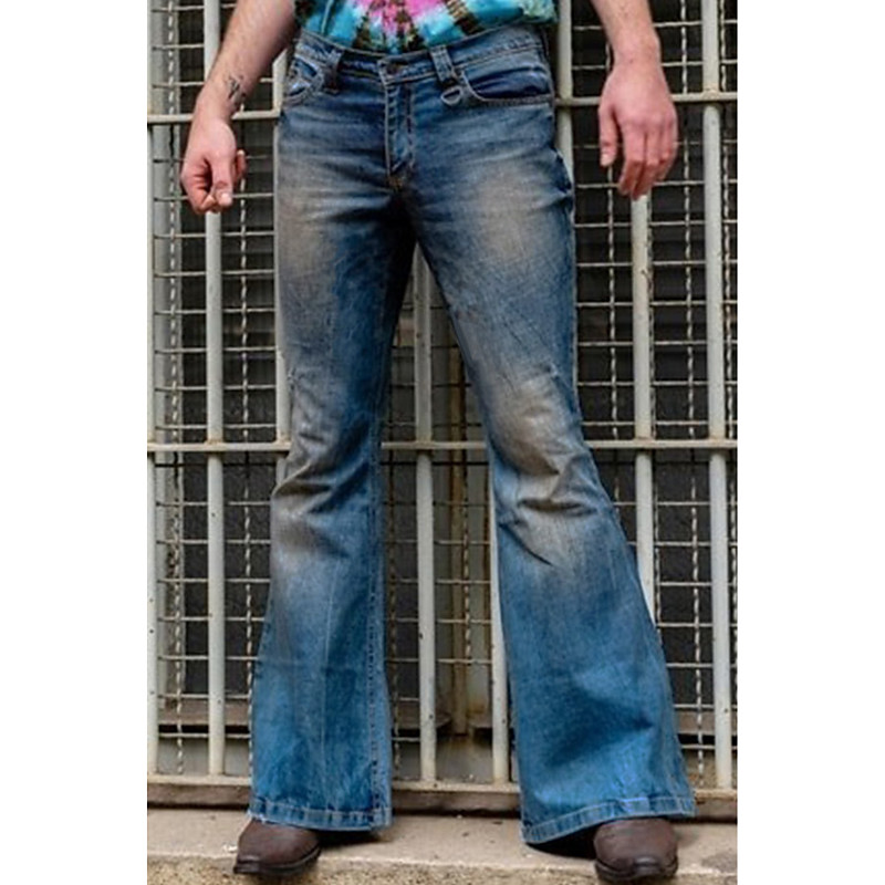 1960s Hippie 1970s Pants Bell Bottoms Flared Trousers Hippie Disco Plus Size Fancy Dress Men's Masquerade Party / Evening Pride Parade Pride Month Adults' Pants