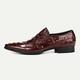 Men's Loafers Slip-Ons Formal Shoes Brogue Dress Shoes Leather Italian Full-Grain Cowhide Comfortable Slip Resistant Slip-on Wine Red Brown Black