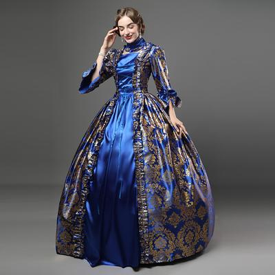 Rococo Victorian Cocktail Dress Long Length Dress Party Costume Masquerade Poet Sleeve Plus Size Ball Gown Plus Size Normal Women's Royal Party Prom Carnival of Venice Dress