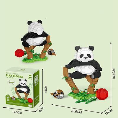 Women's Day Gifts National Treasure Giant Pandas Flower Flowers Cute Orchids One Character Horse Swing Models Building Blocks And Small Particle Assembly Toys Mother's Day Gifts for MoM