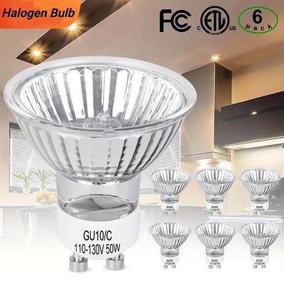 GU10 Halogen Bulb 35W 50W MR16 GU10 Base 220V Light Bulb Halogen Flood Light Bulbs Simulated Flame Lamp