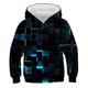 Kids Boys' Hoodie Sweatshirt Long Sleeve Optical Illusion With Pockets Blue Purple Green Children Tops 2-12 Years