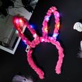 Rabbit Ear Decor Headband Luminous Headwear Led Lights Rabbit Flashing Costume Hair Hoop Halloween Party Hair Accessories