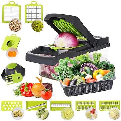 Vegetable Slicer Onion Mincer Chopper Vegetable Chopper Cutter Dicer Egg Slicer with Container Multi-Functional Vegetable Cutter