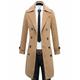 Men's Winter Coat Overcoat Peacoat Trench Coat Formal Business Winter Polyester Warm Outerwear Clothing Apparel Coats / Jackets Solid Color Vintage Style Notch lapel collar